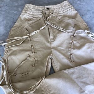 JOGGER DENIM PANTS CREAM COLOR